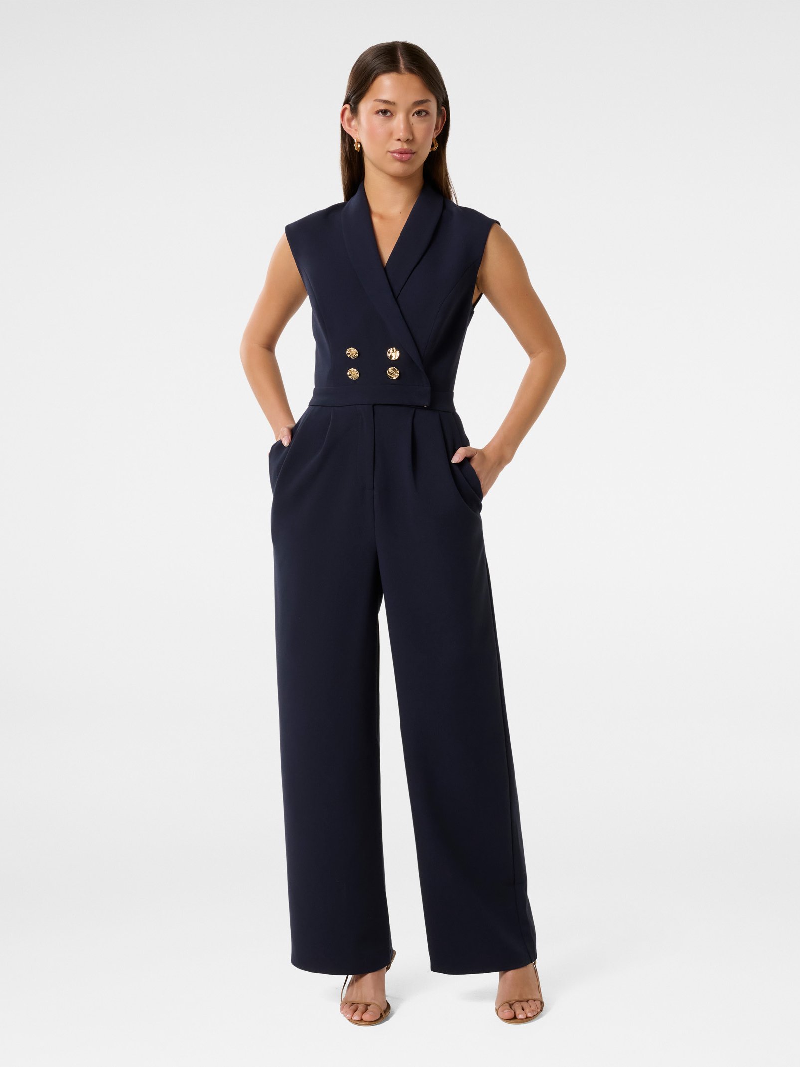 Jacey Sleeveless Tux Jumpsuit