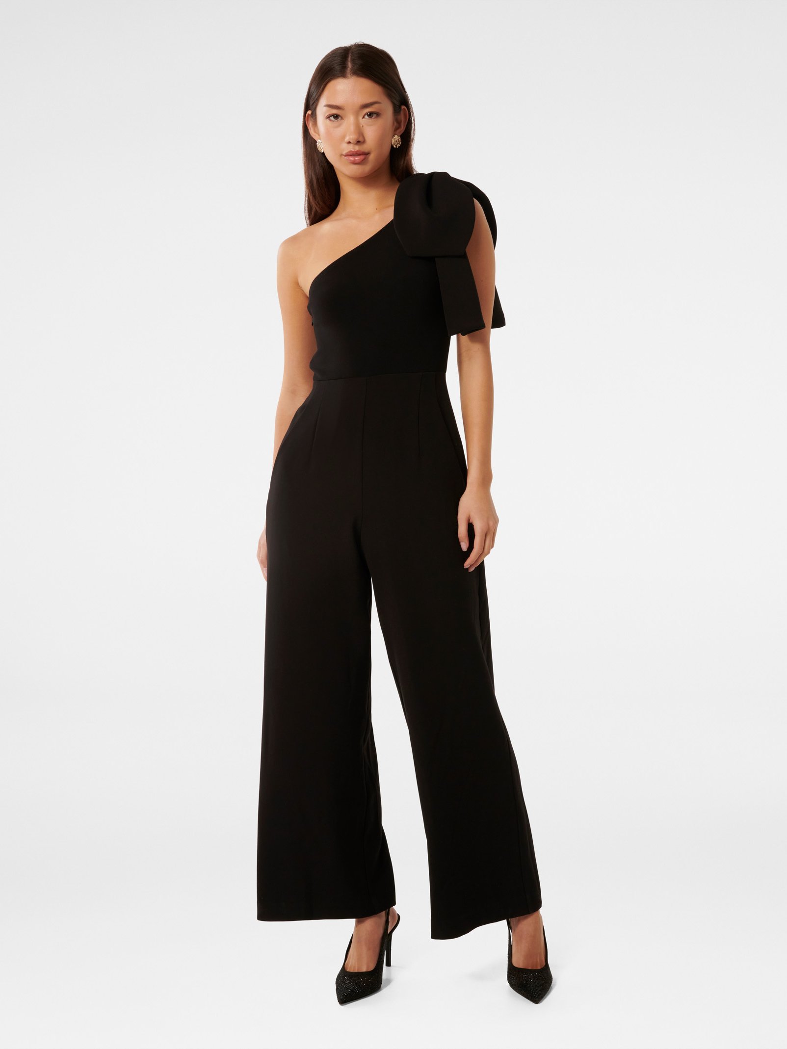 Lucinda One Shoulder Bow Jumpsuit