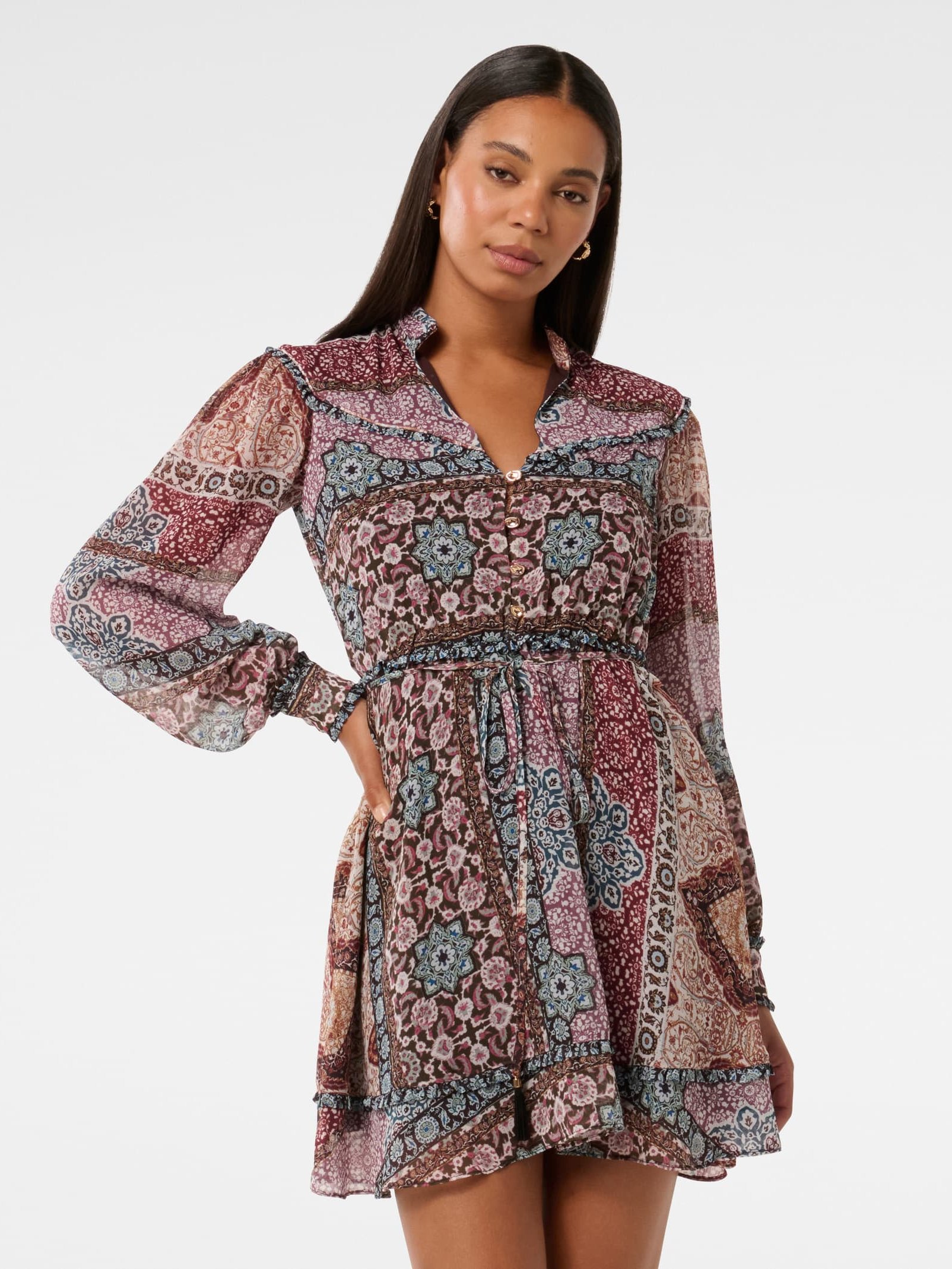 Sonny Frill Trim Mini Dress