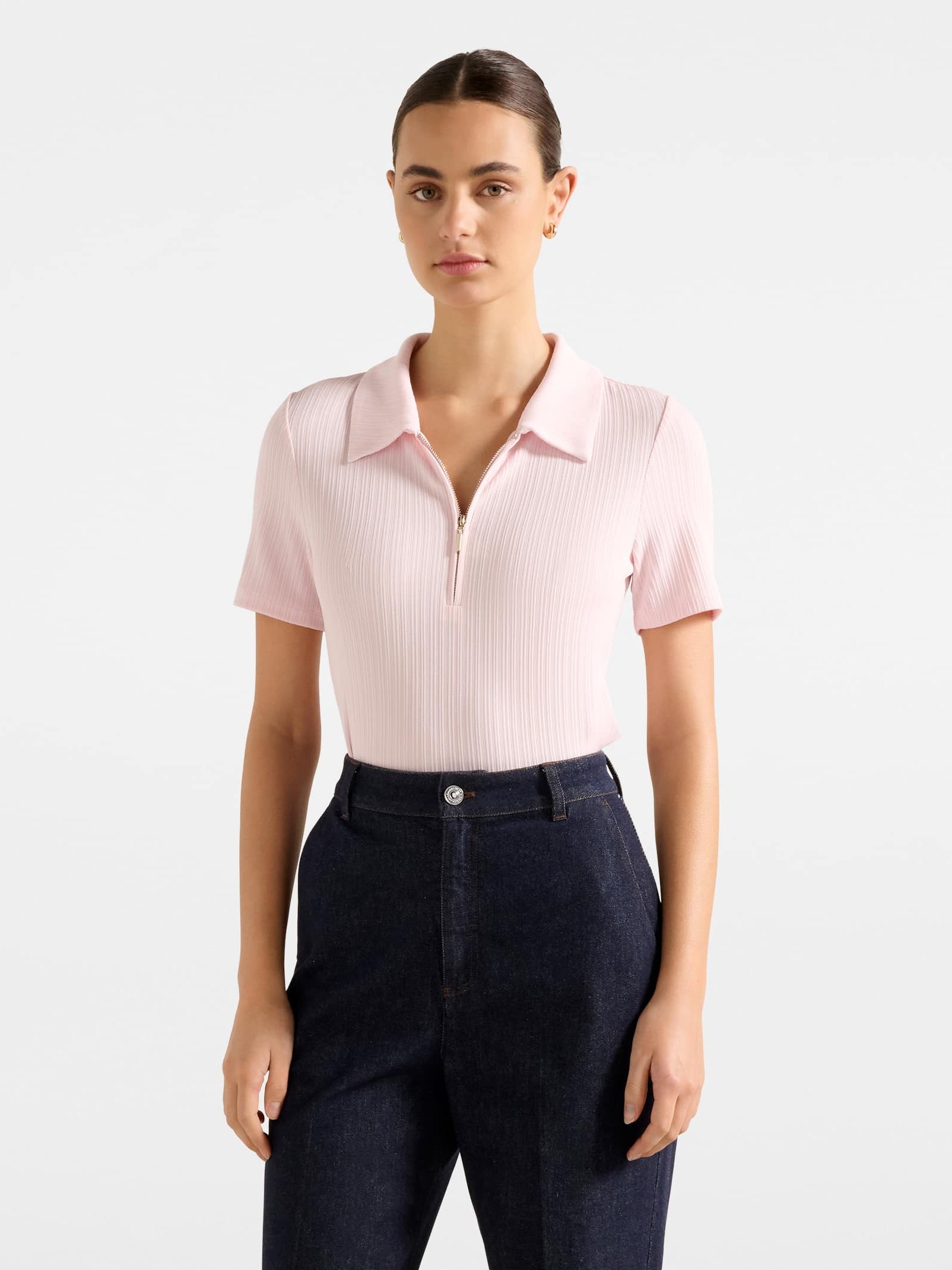 Callie Short Sleeve Zip Polo