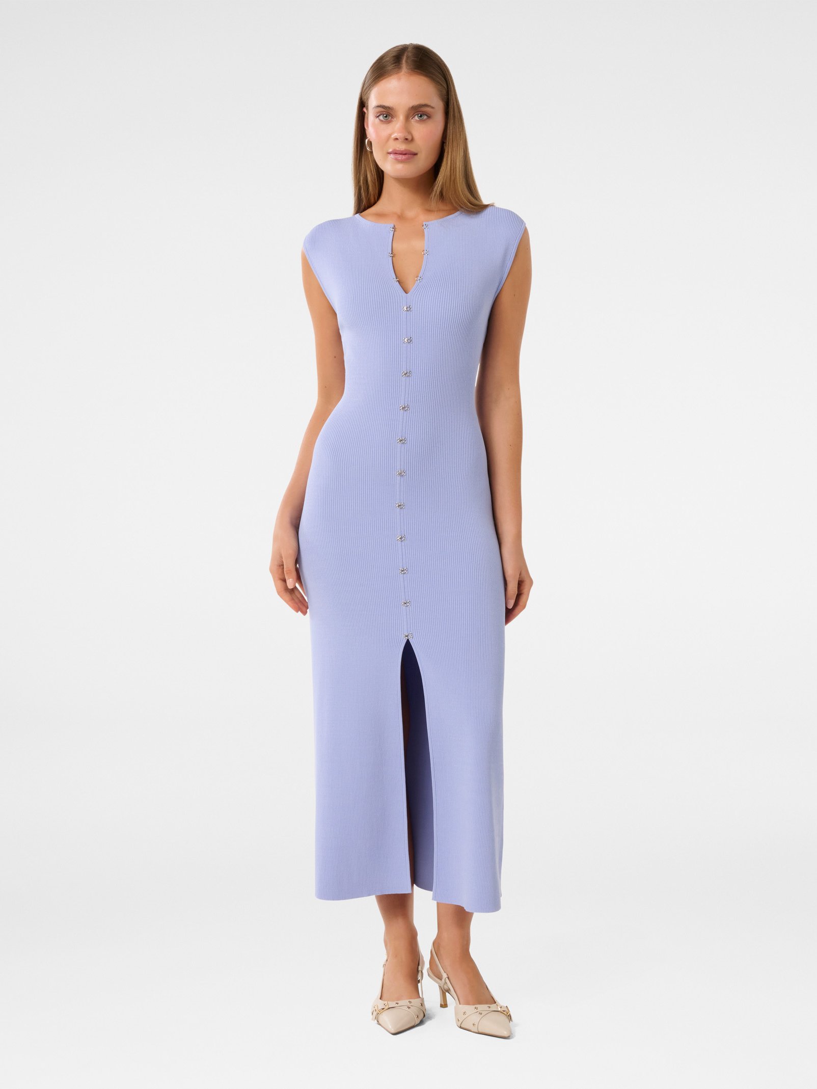 Aster Hook and Eye Detail Midi Dress