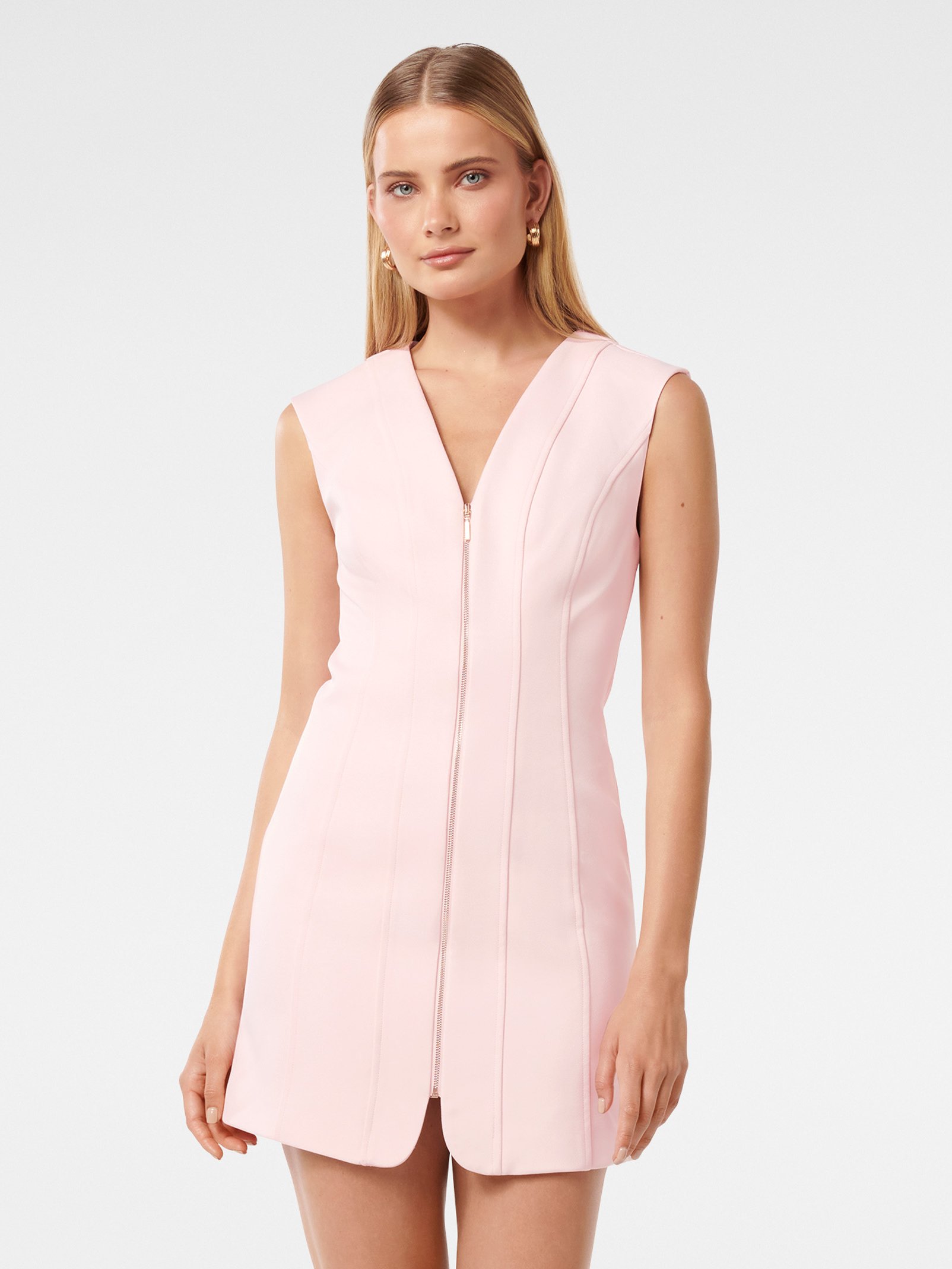 Hannah Zip Front Mini Dress