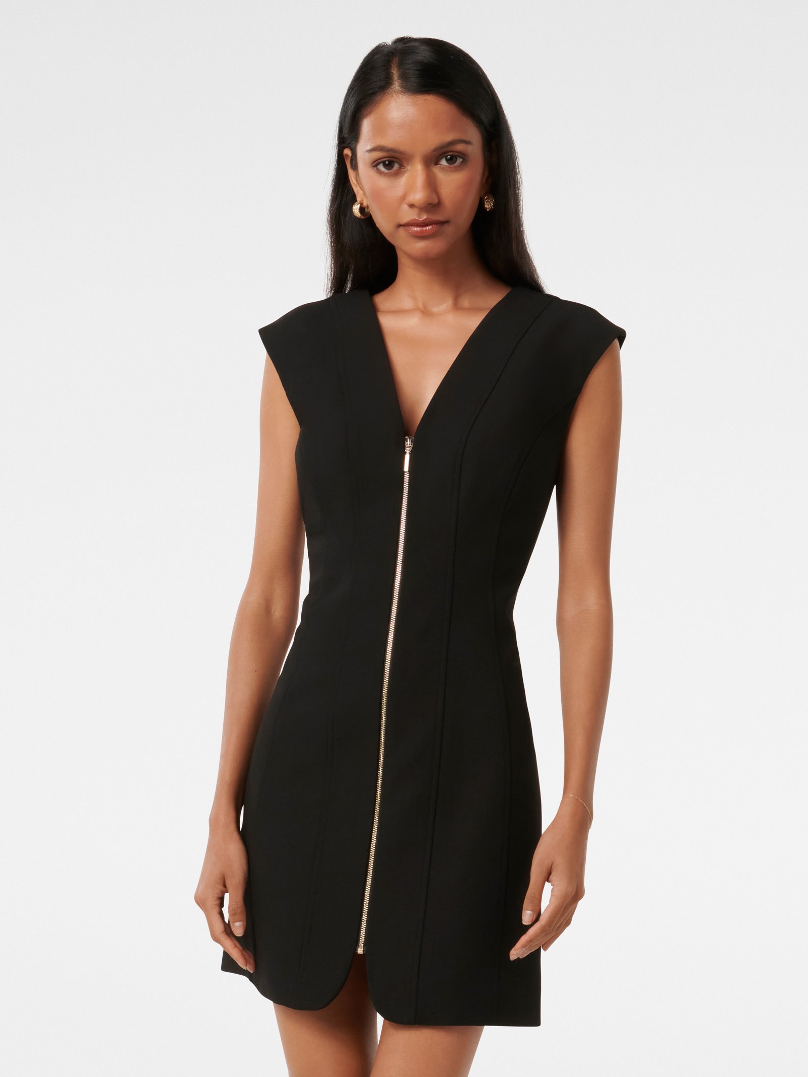 Hannah Petite Zip Front Mini Dress