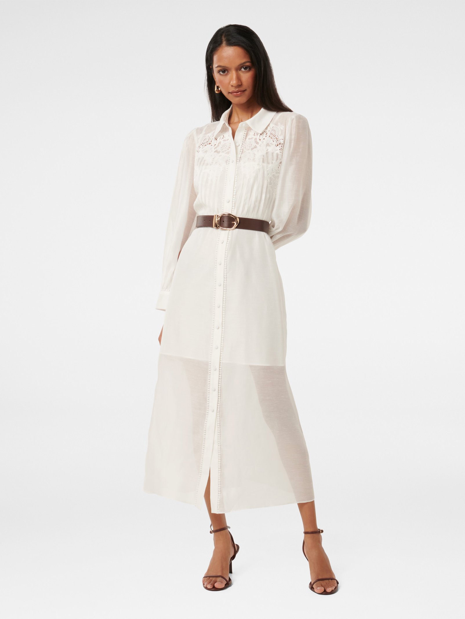 Janice Petite Embroidery Belted Dress