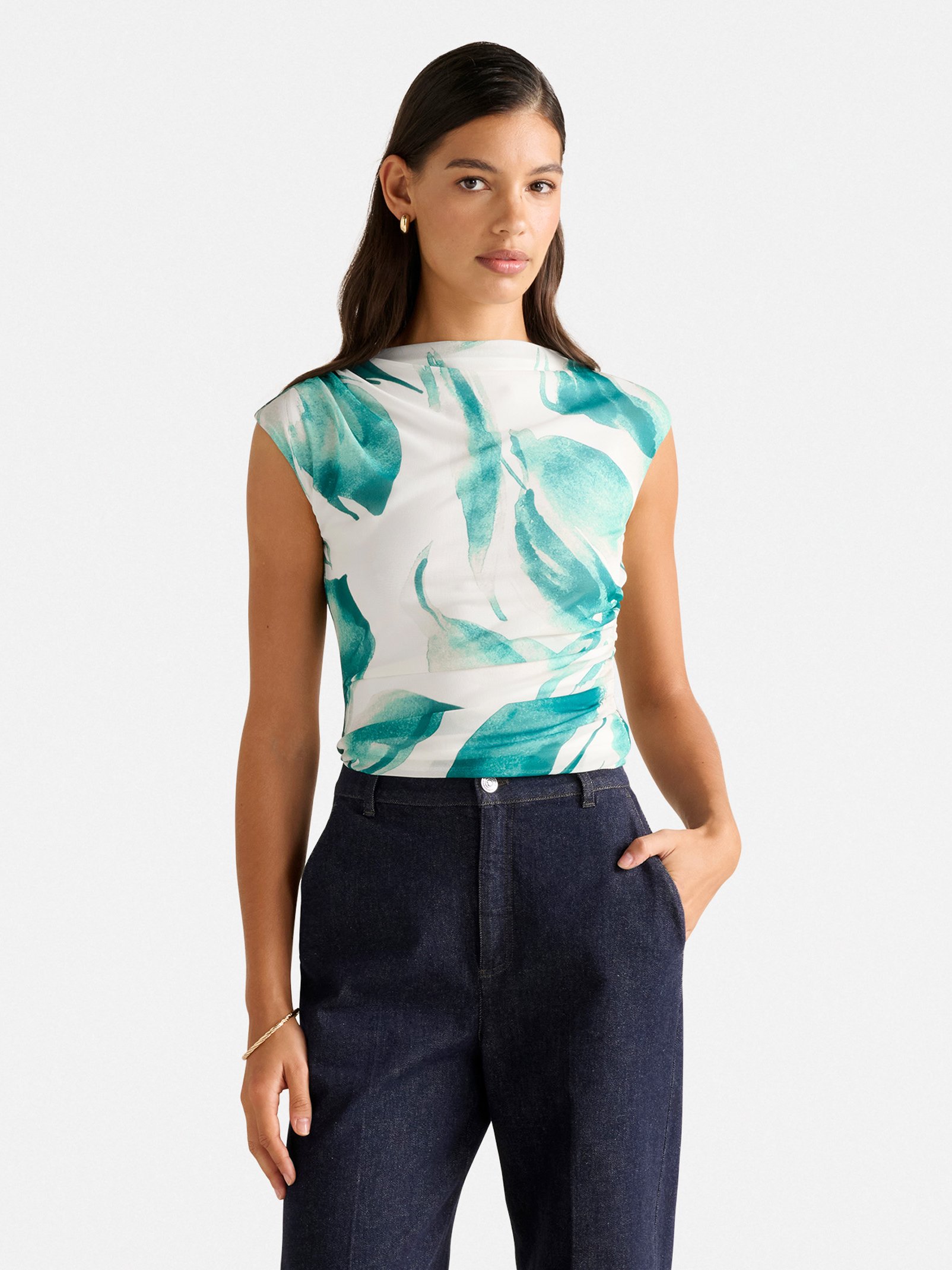 Mel Extended Sleeve Mesh Top