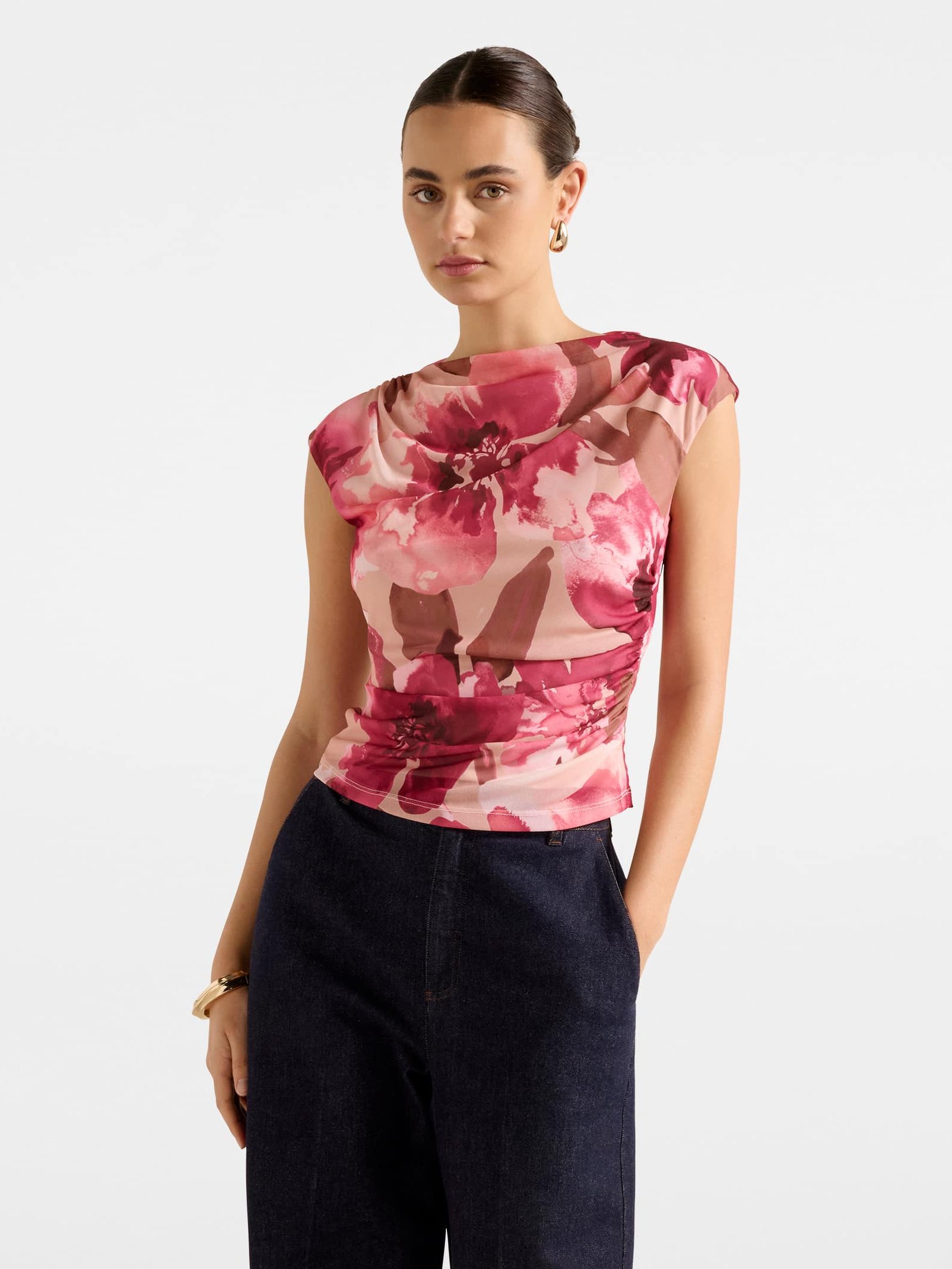 Mel Extended Sleeve Mesh Top