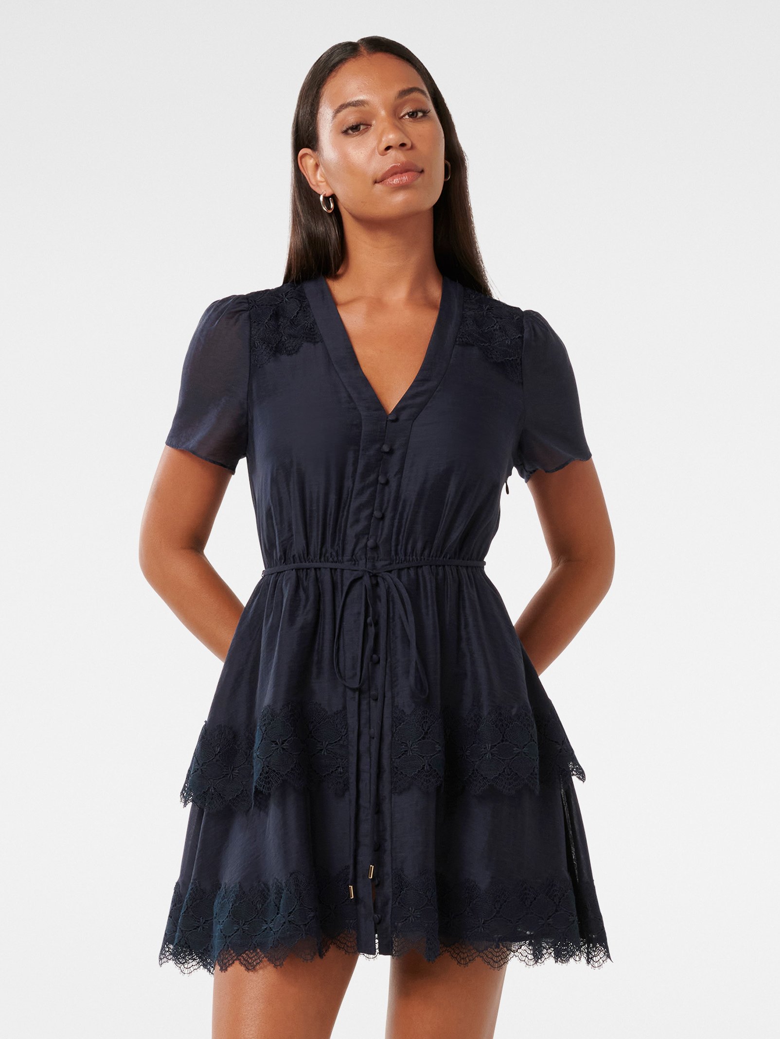 Emmy Lace Trim Mini Dress