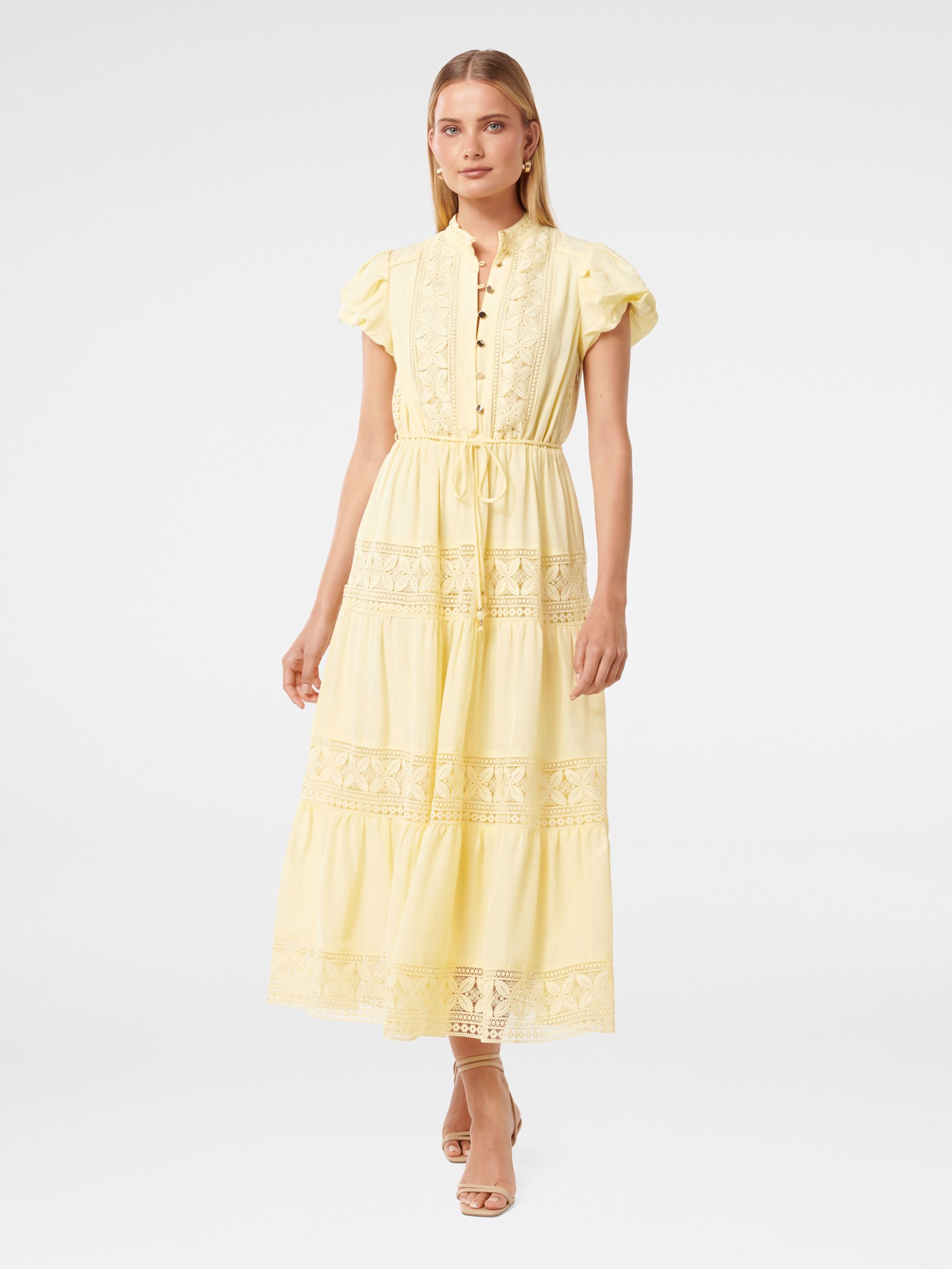 Amy Lace Trim Midi Dress