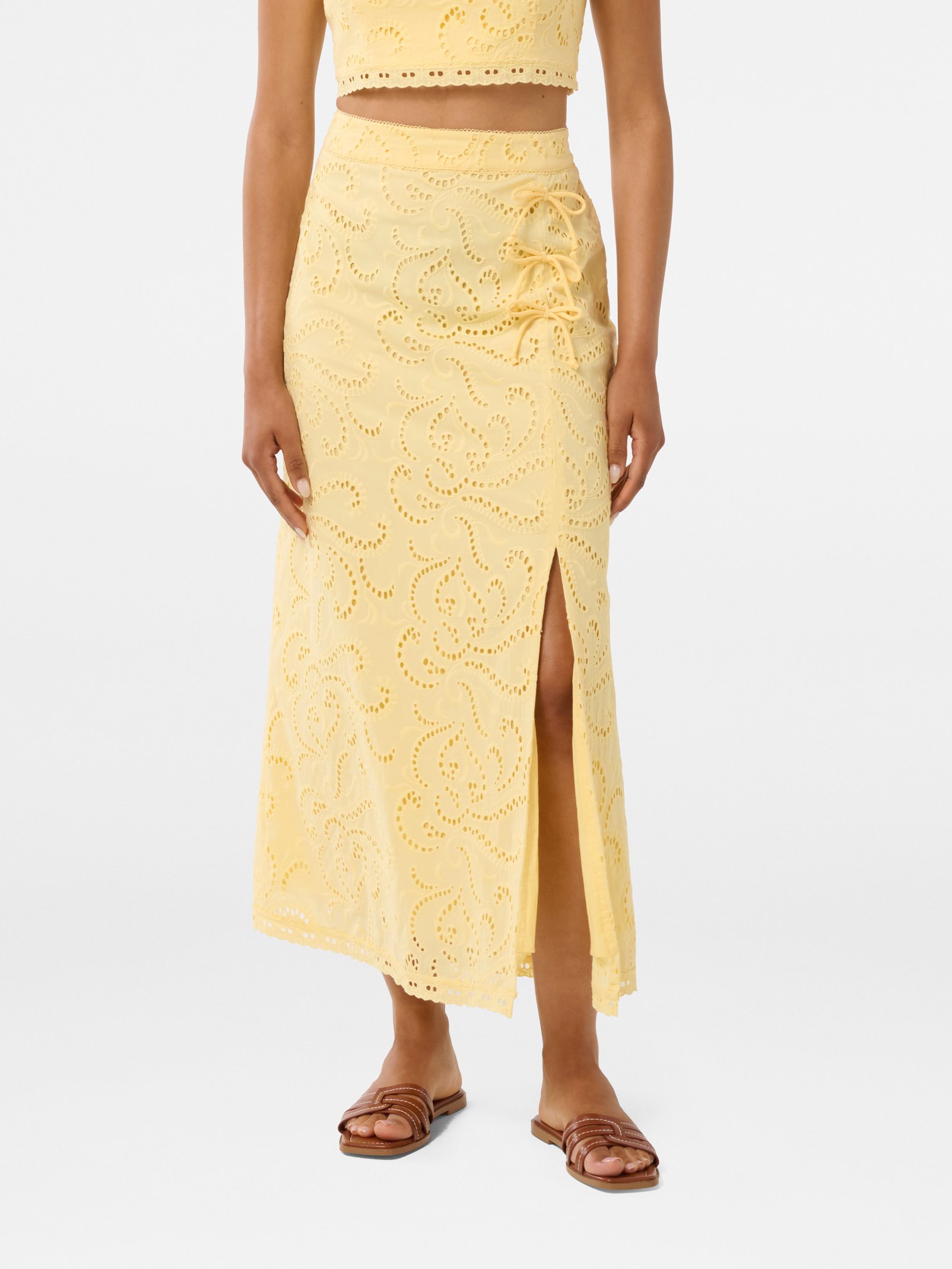 Emelia Petite Broderie Midi Skirt