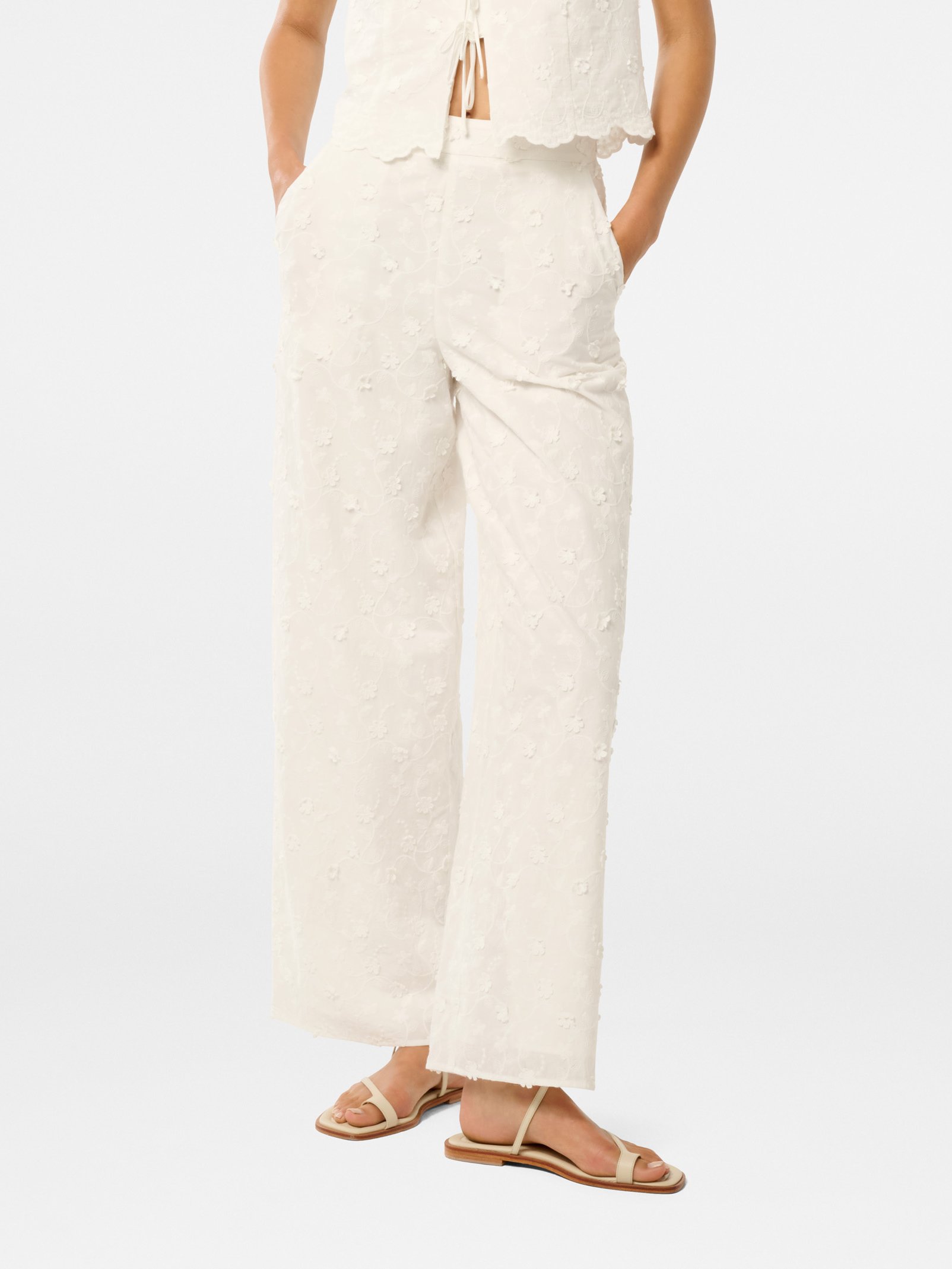 Daisy Broderie Wide Leg Pant