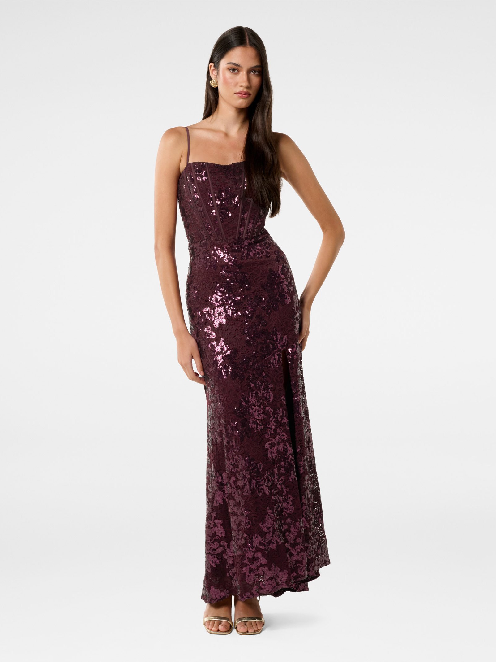 Lucia Strappy Sequin Maxi Dress