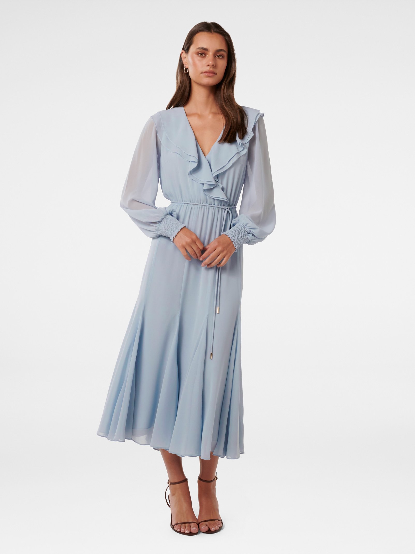 Orla Ruffle Godet Midi Dress