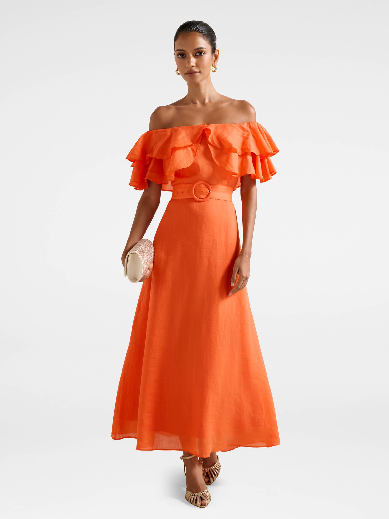 Jemima Petite Ruffle Midi Dress