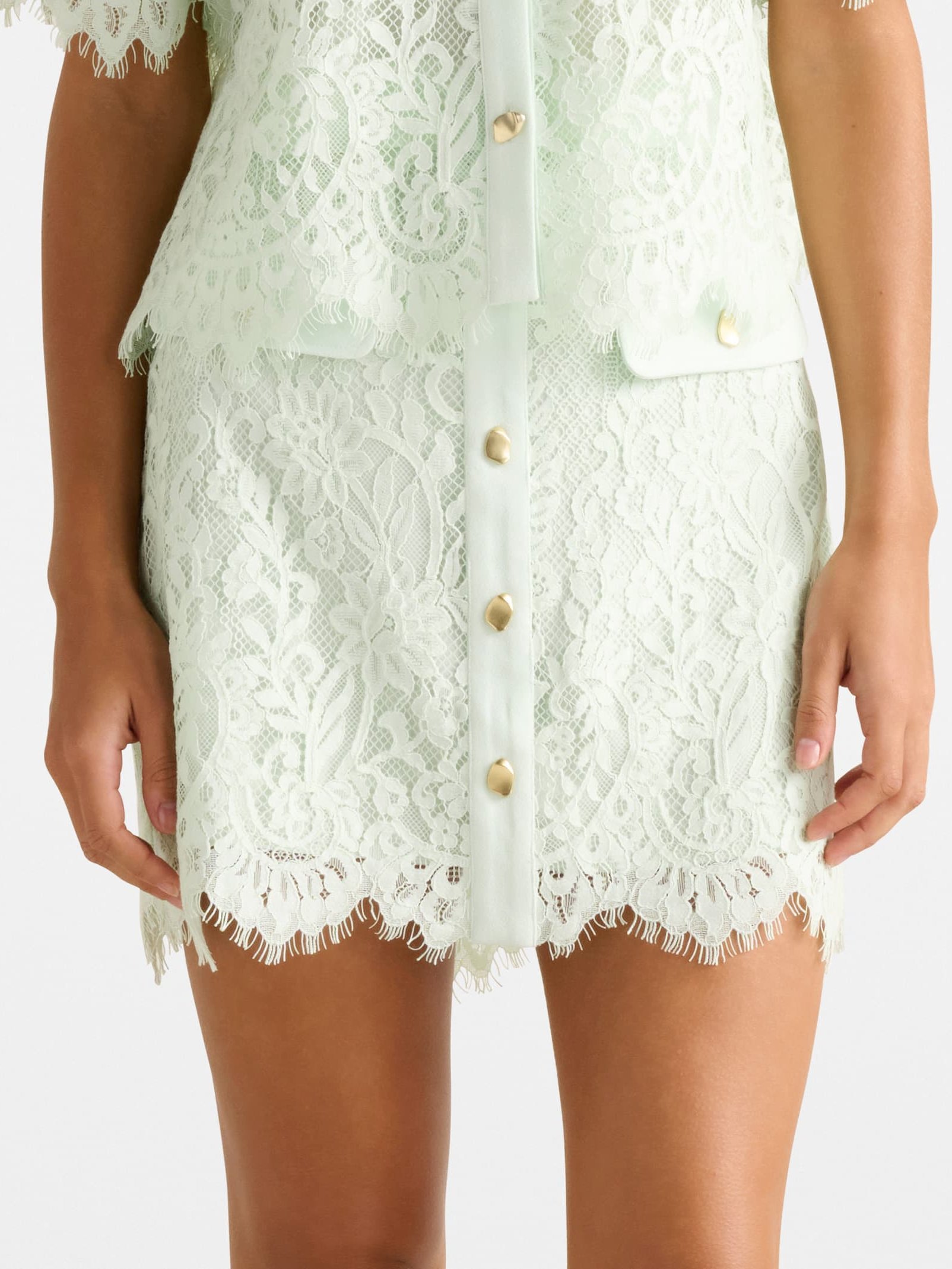 Lola Button Lace Mini Skirt