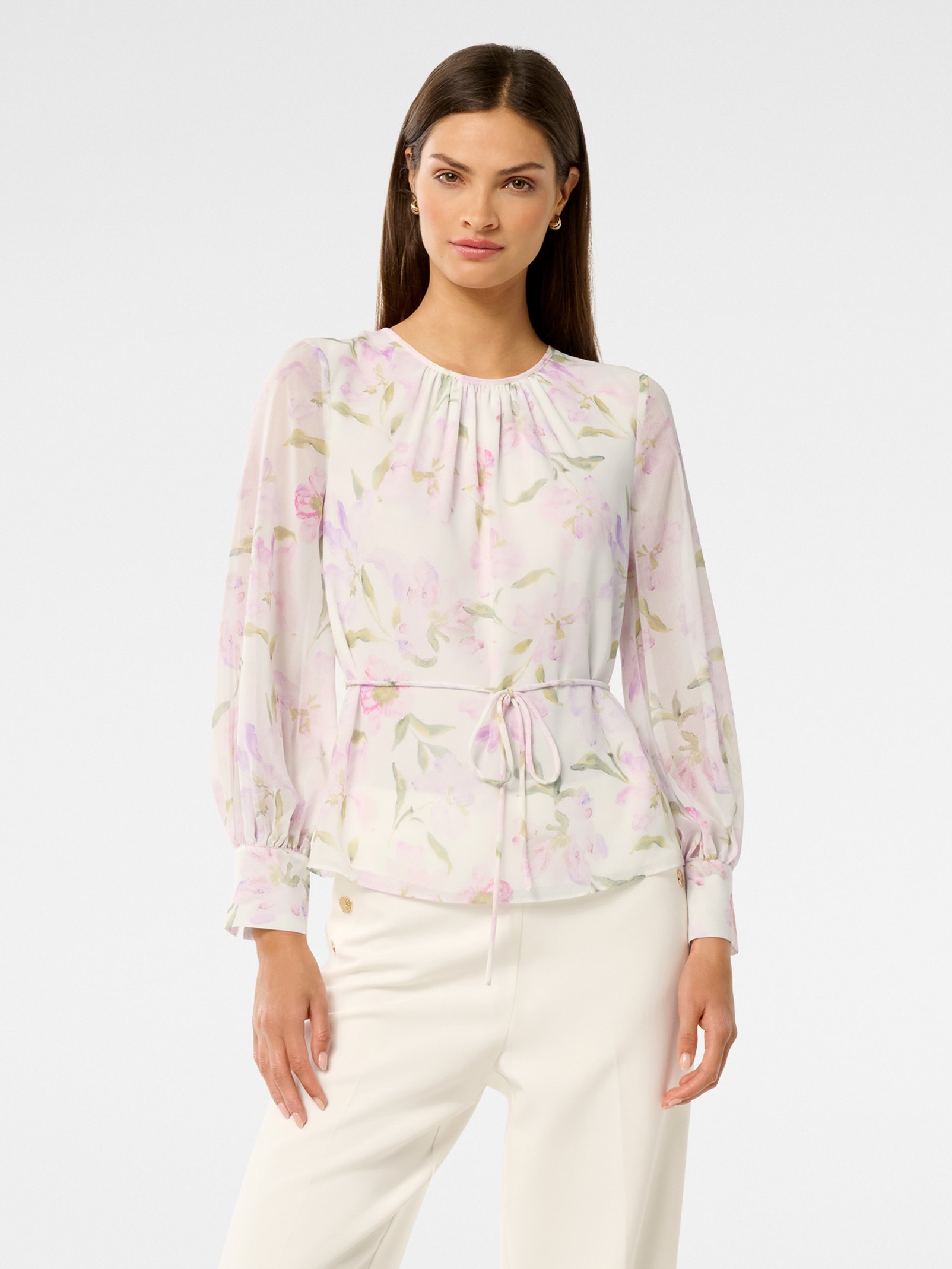 Isabella Sheer Printed Blouse