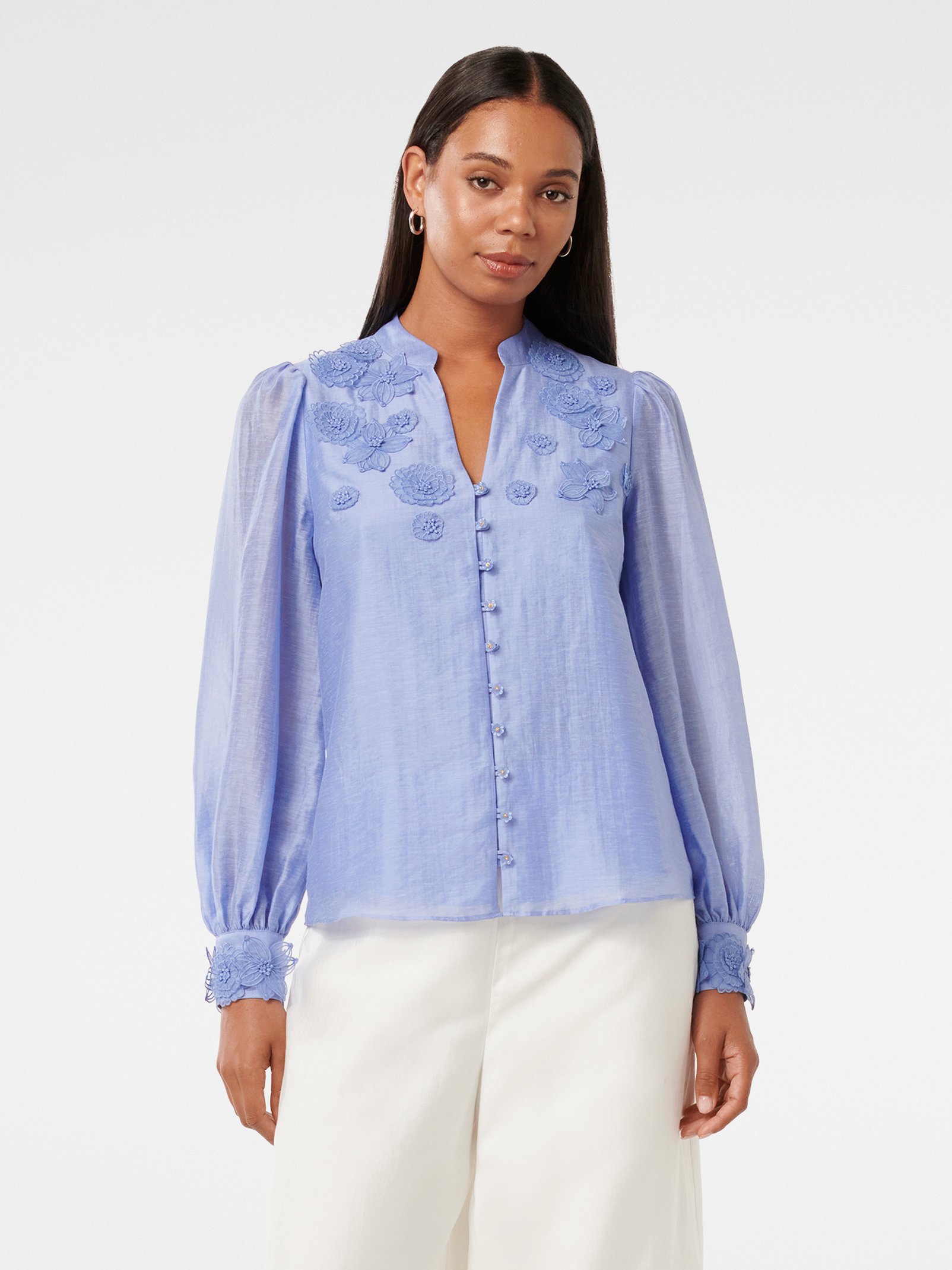 Indigo Applique Blouse