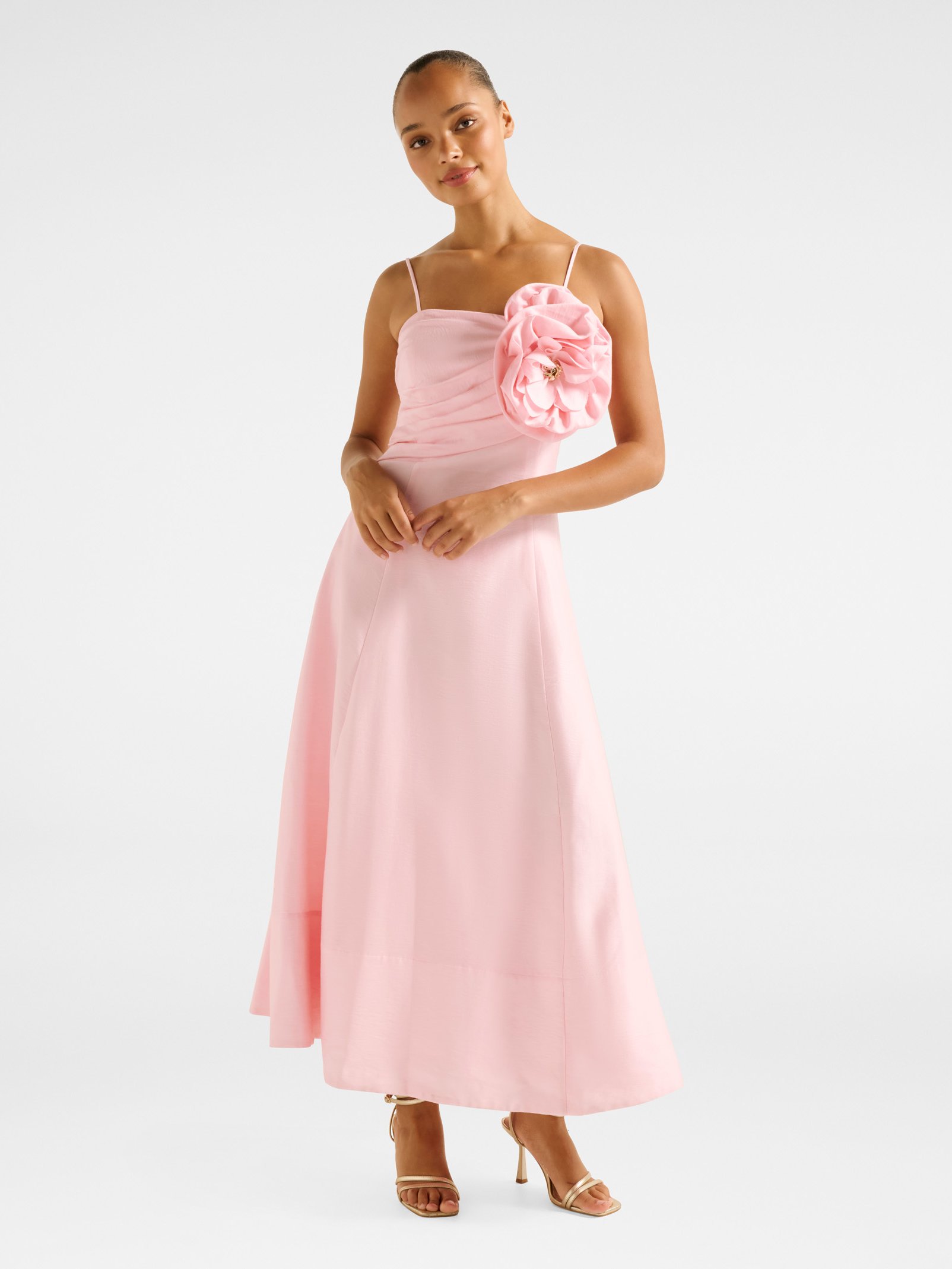 Felicia Structured Flower Midi Dress