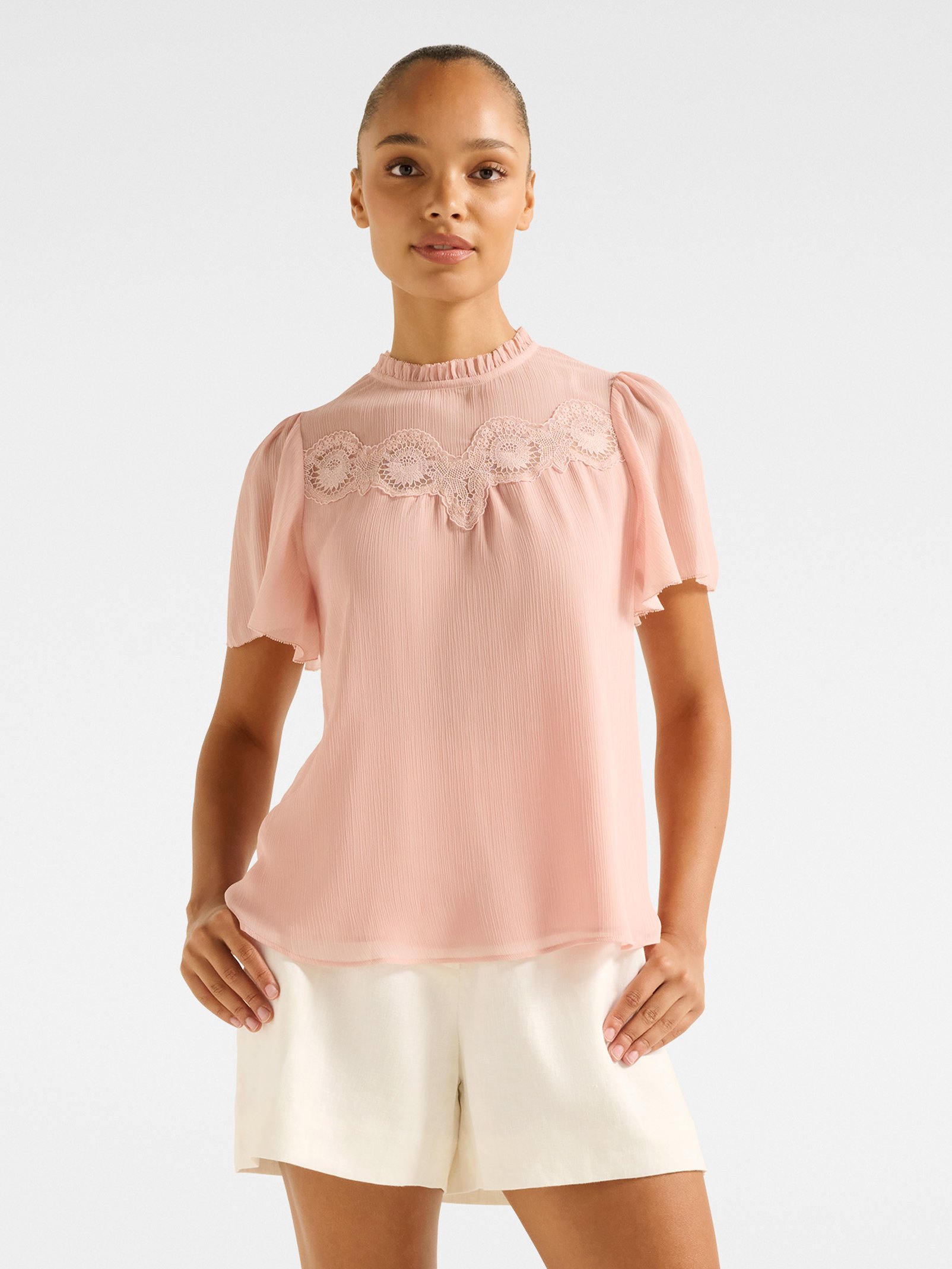 Martha Lace Insert Blouse