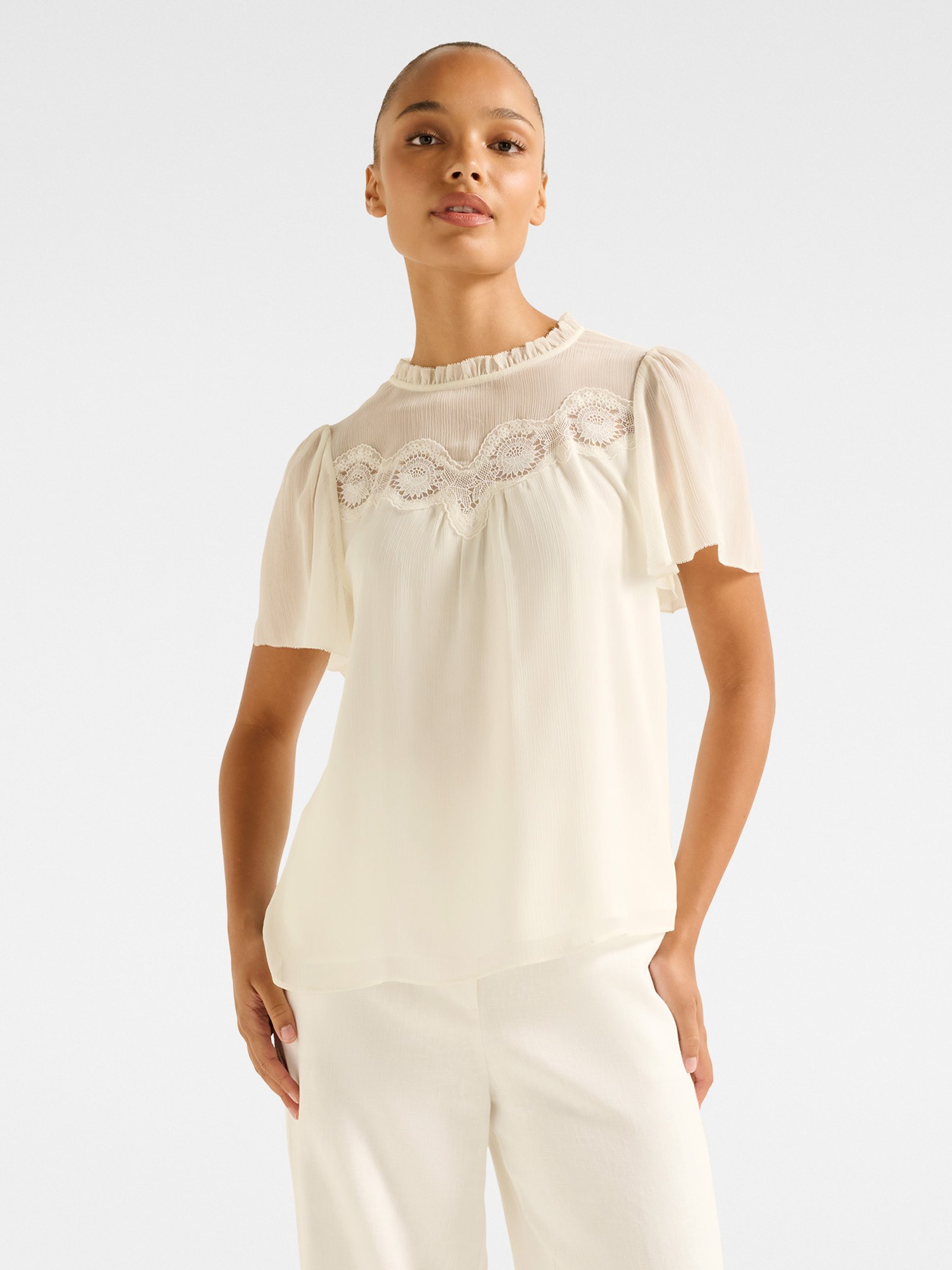 Martha Lace Insert Blouse