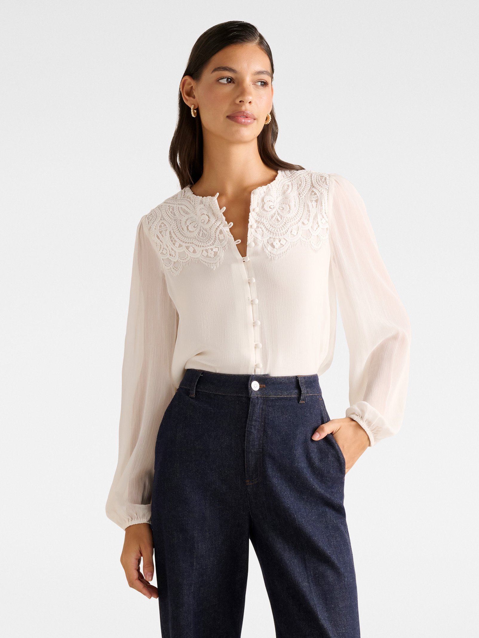 Zoe Lace Yoke Blouse