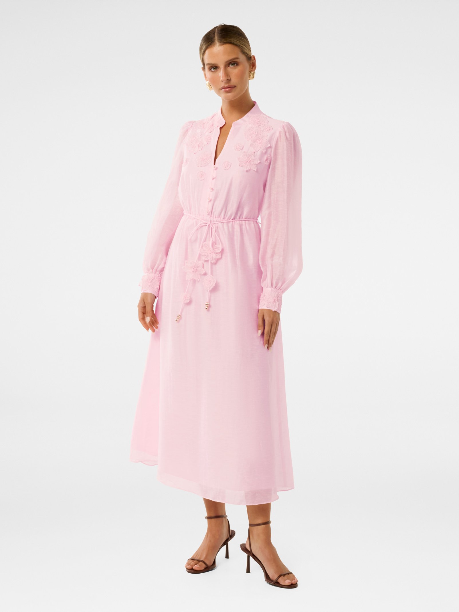 Yasmin Petite Floral Detail Midi Dress