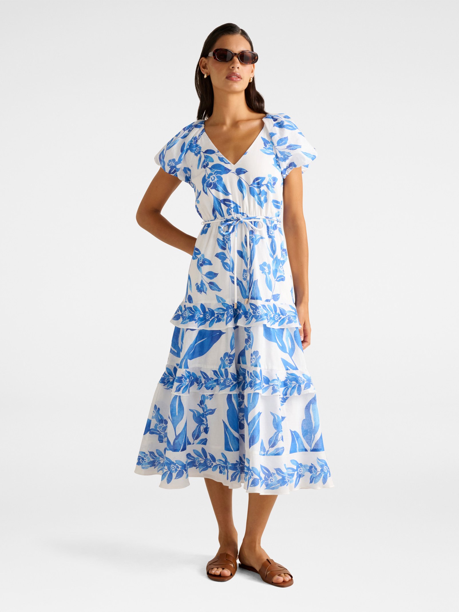 Iris Tiered Ruffle Midi Dress