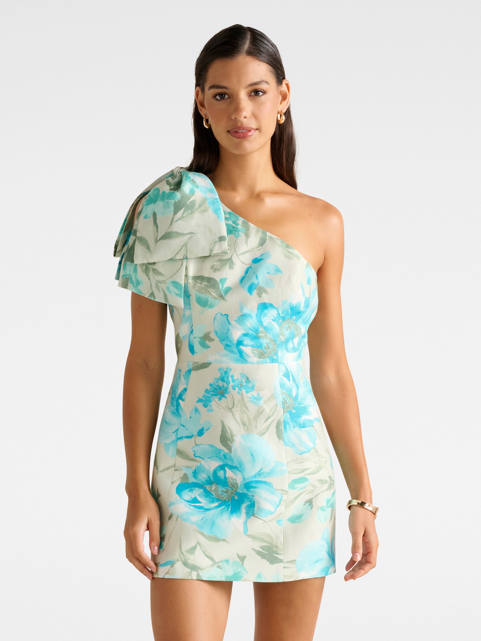 Darcy One Shoulder Bow Mini Dress