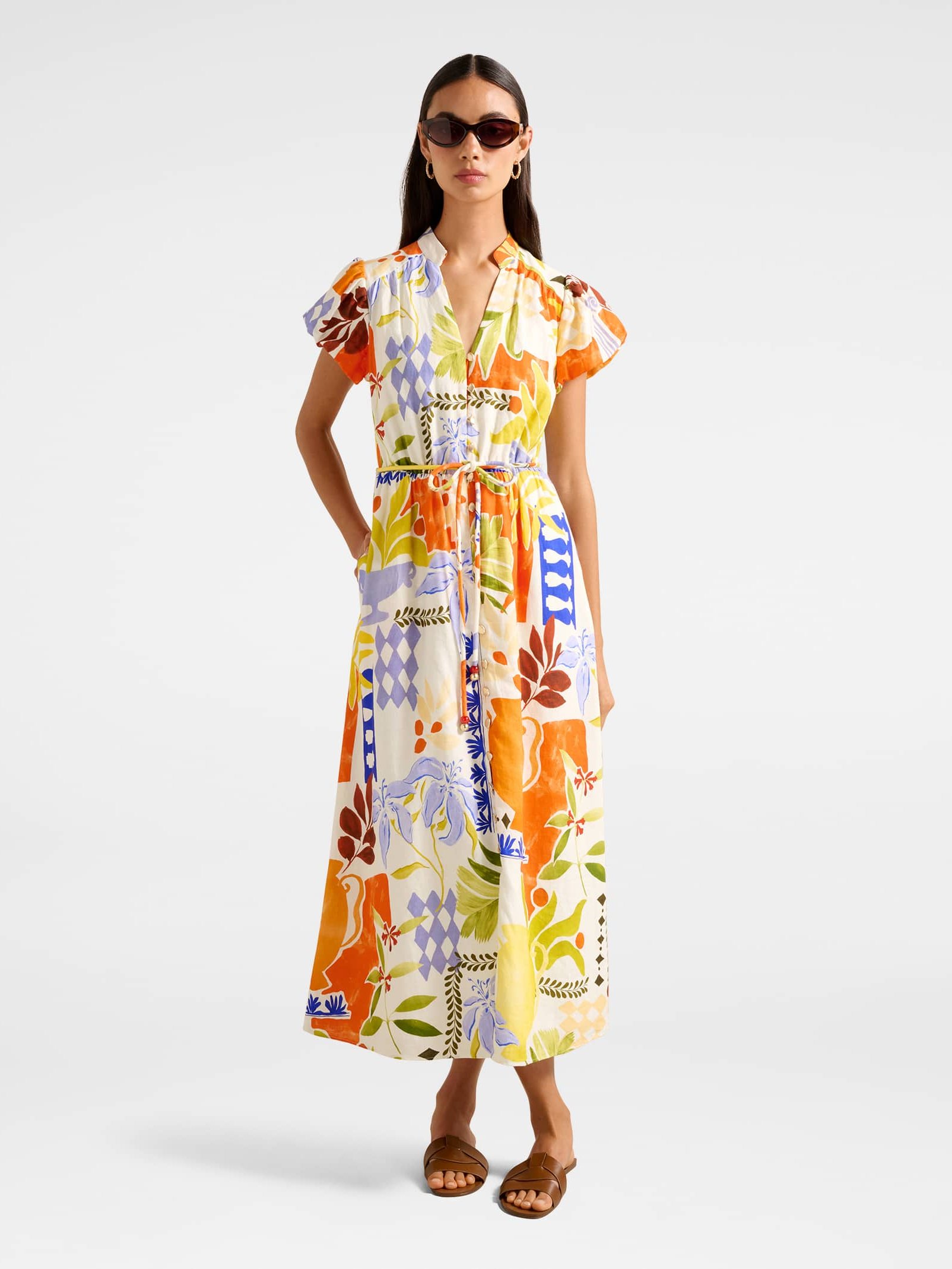 Posie Puff Sleeve Midi Dress