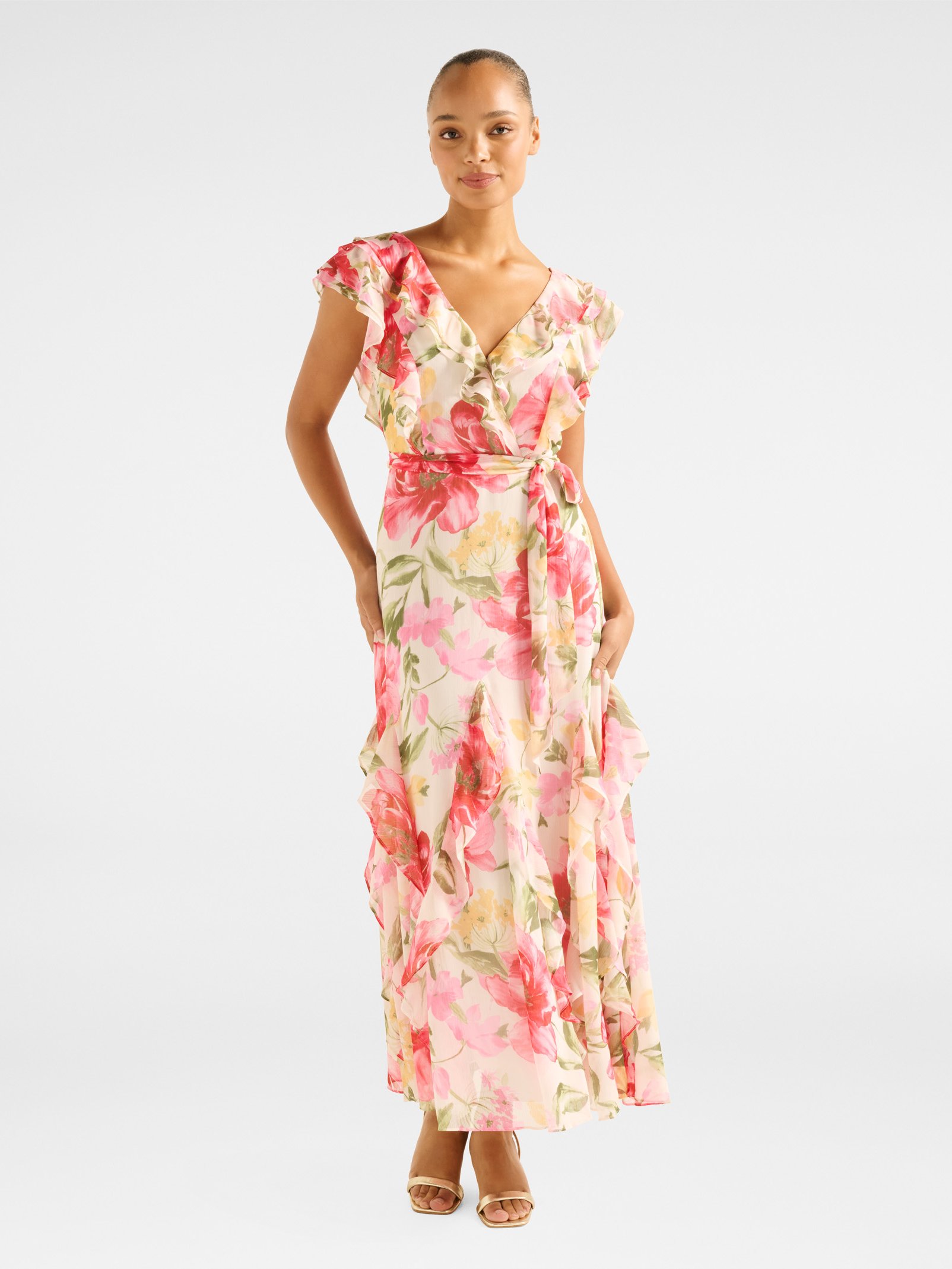 Naya Ruffle Midi Dress
