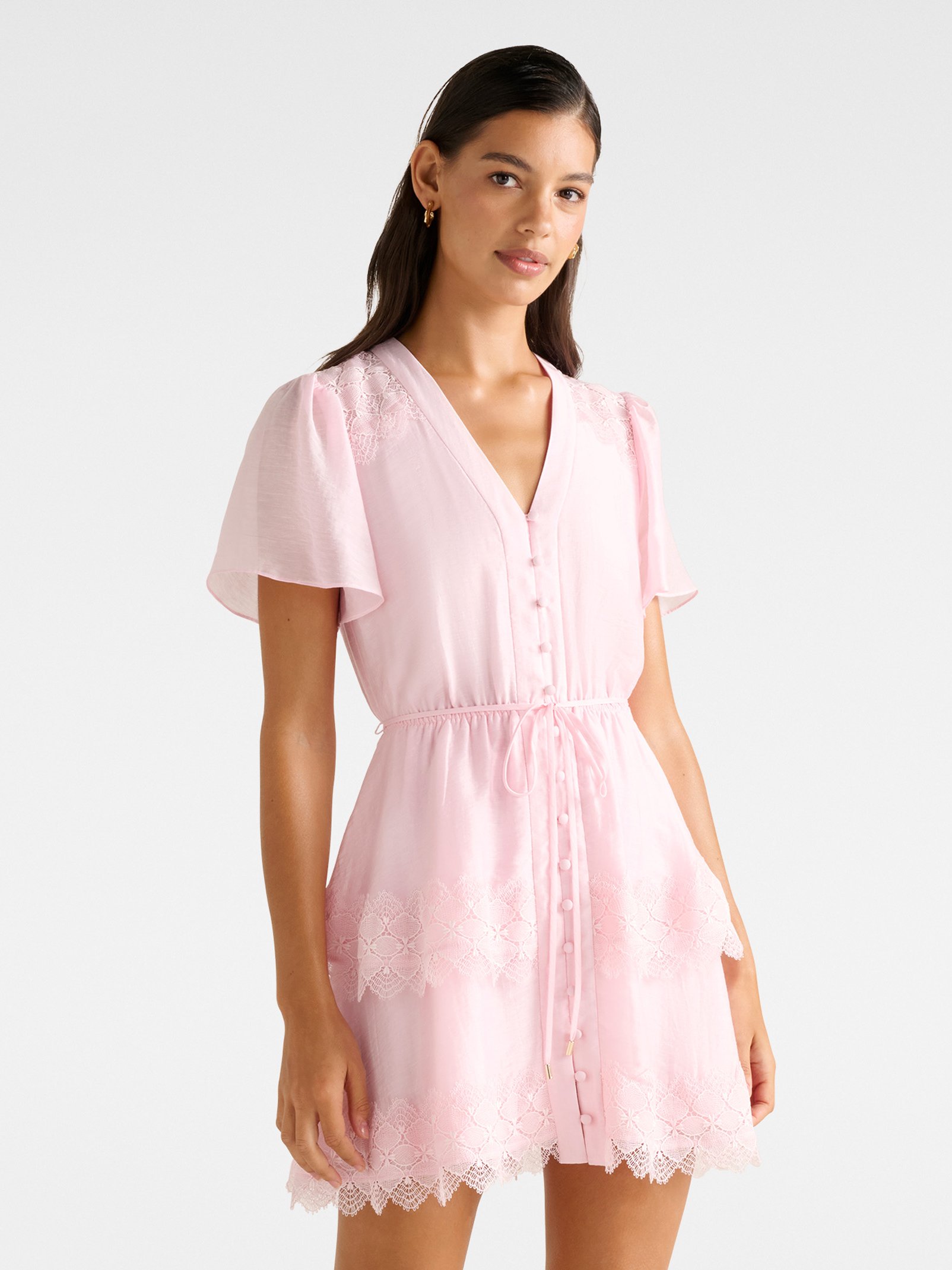 Emmy Lace Trim Mini Dress