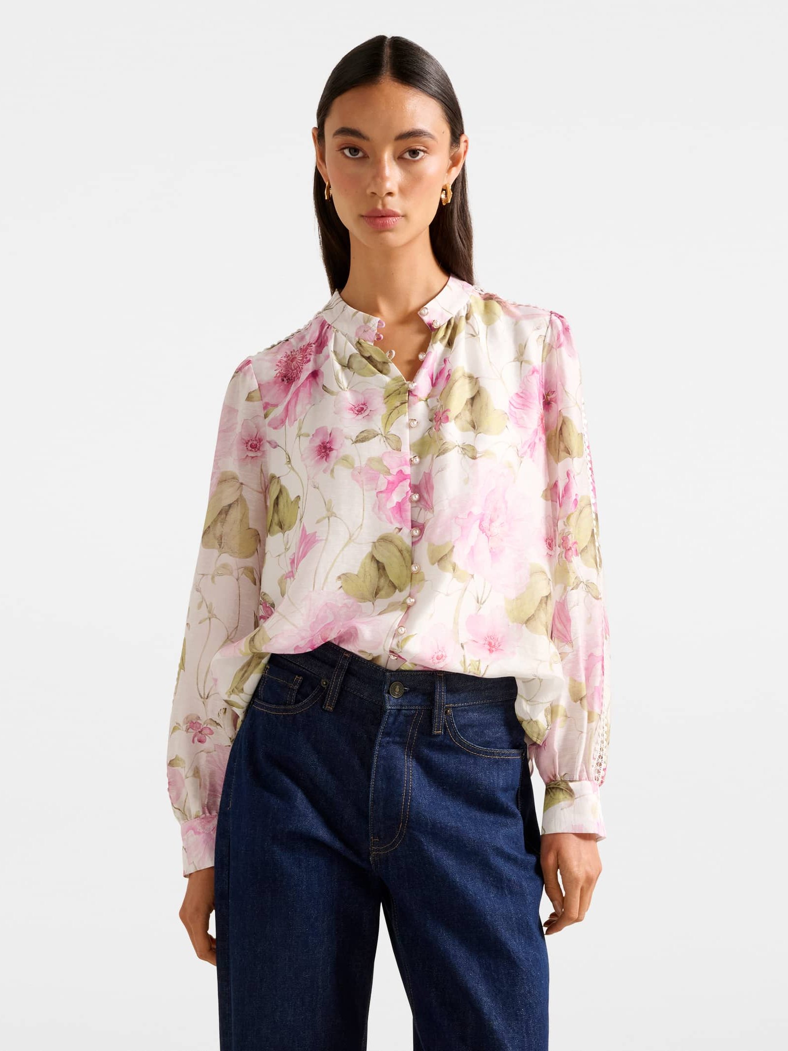 Simona Trim Sleeve Blouse