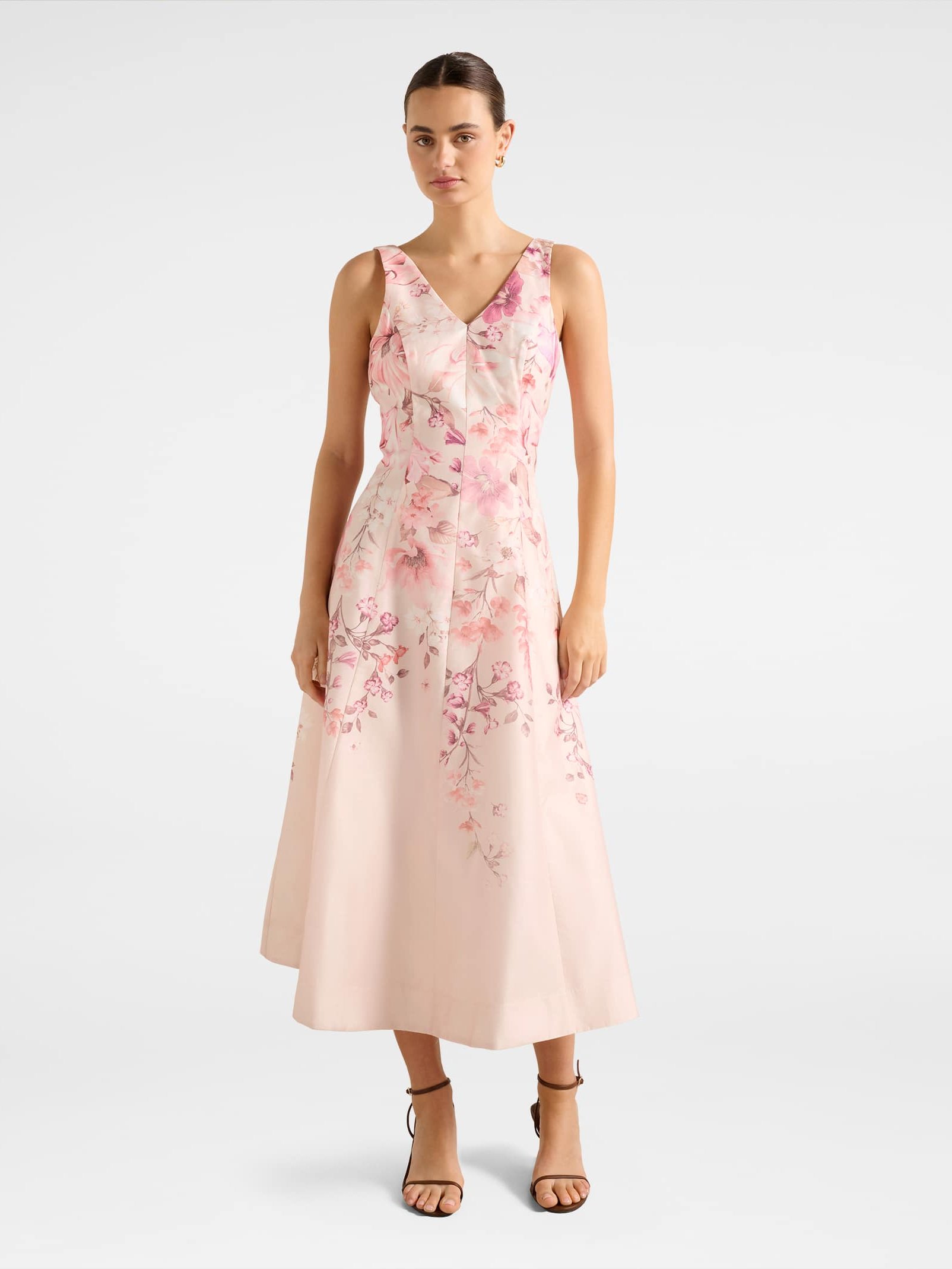 Aubrey Sleeveless Printed Midi Dress