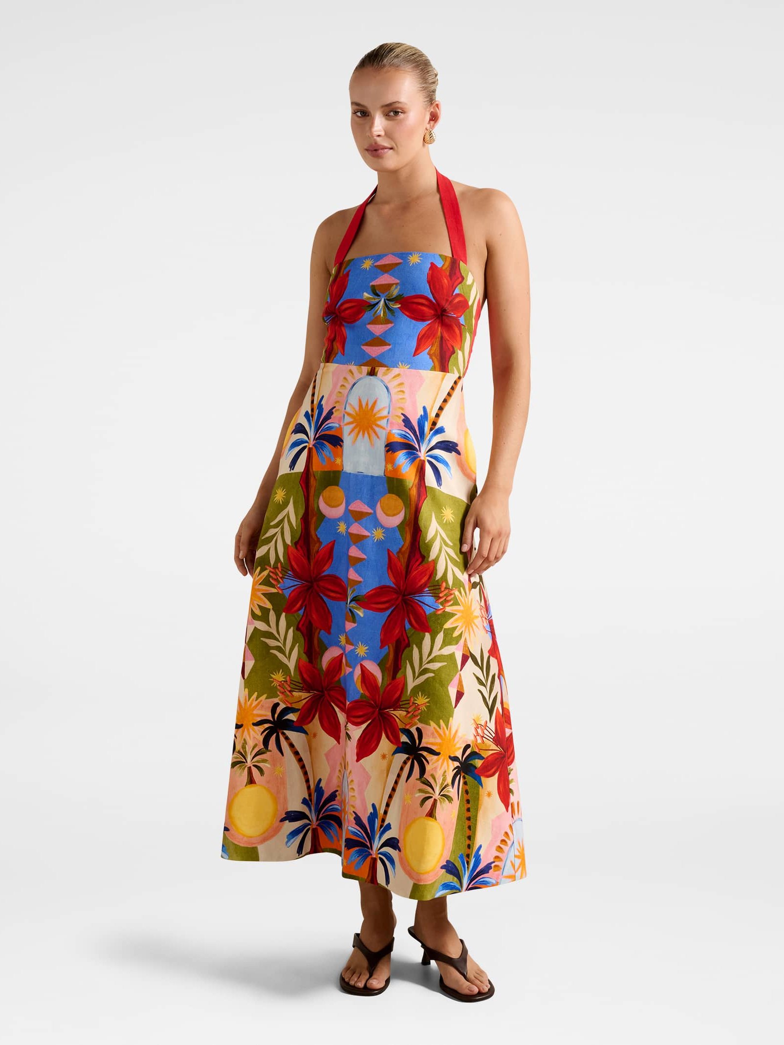 Romee Halter Neck Midi Dress