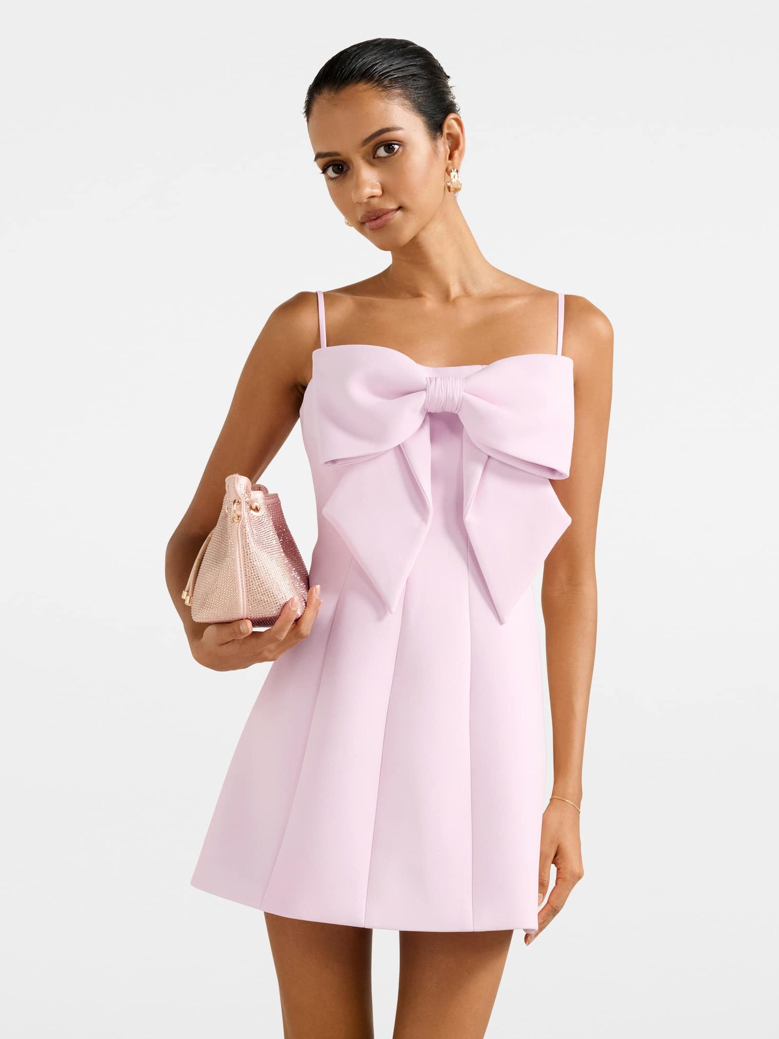 Hayley Petite Bow Front Mini Dress