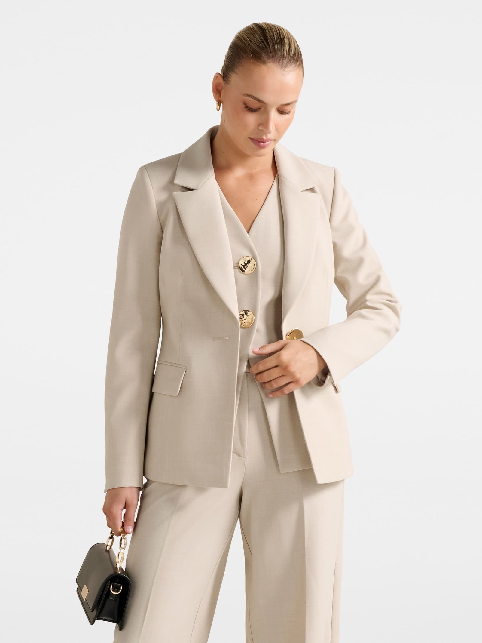 Lulu Gold Button Blazer