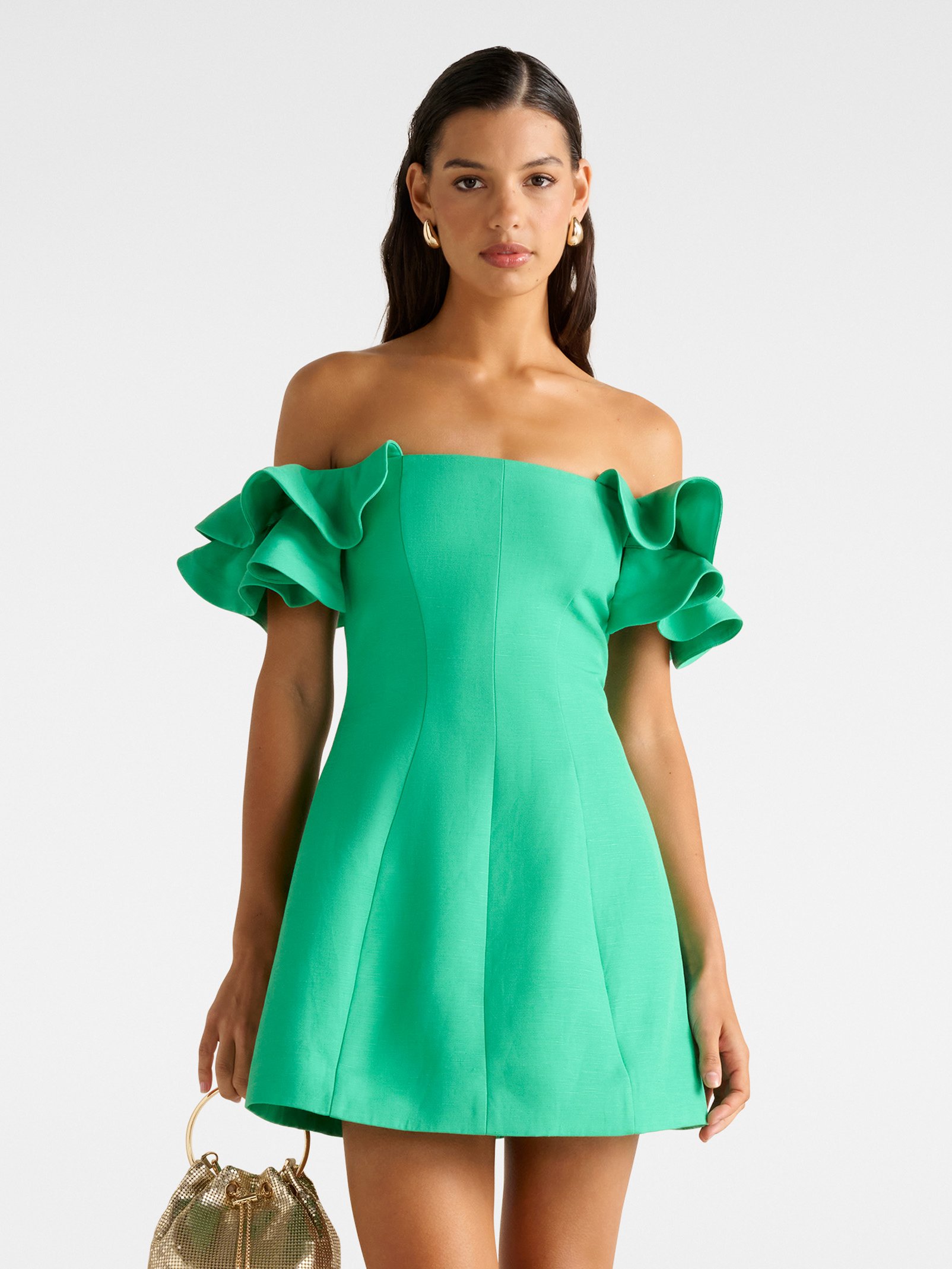 Kenzie Off Shoulder Ruffle Mini Dress