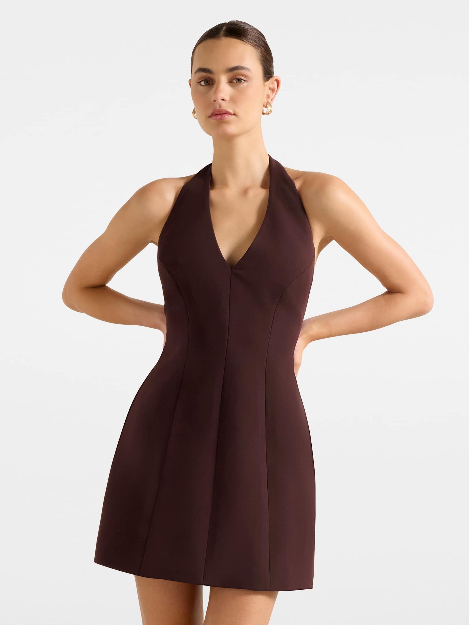 Riley Structured Halter Mini Dress