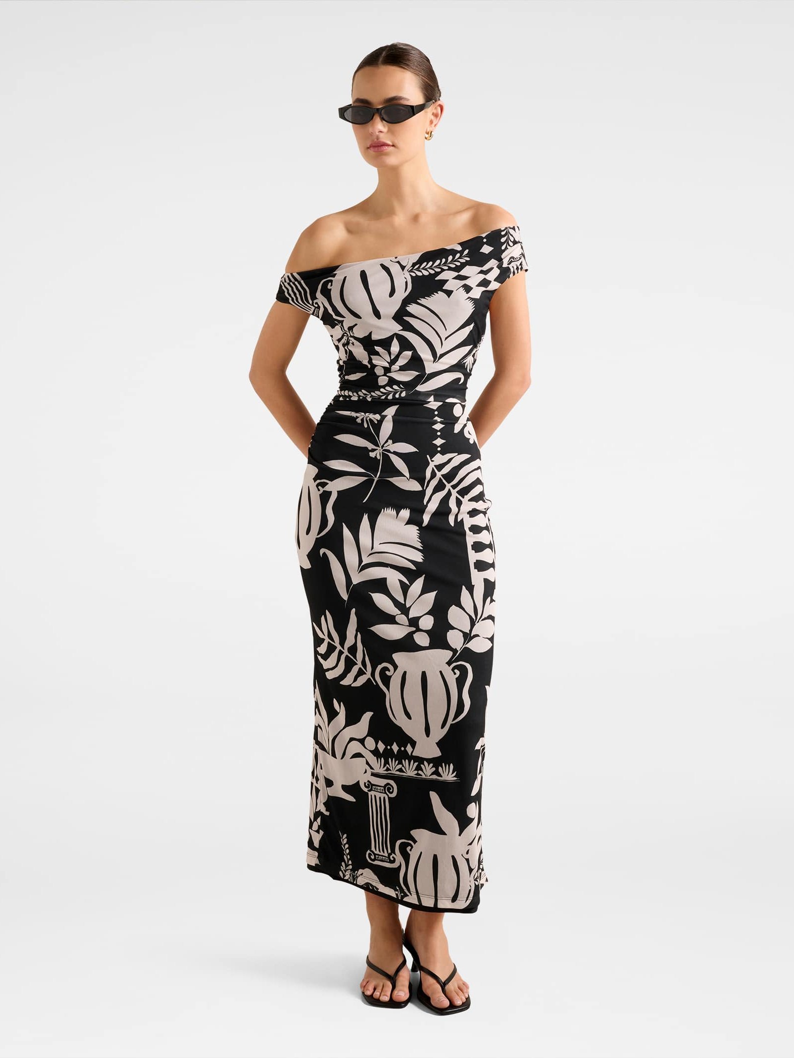 Gisella Tipped Mesh Midi Dress