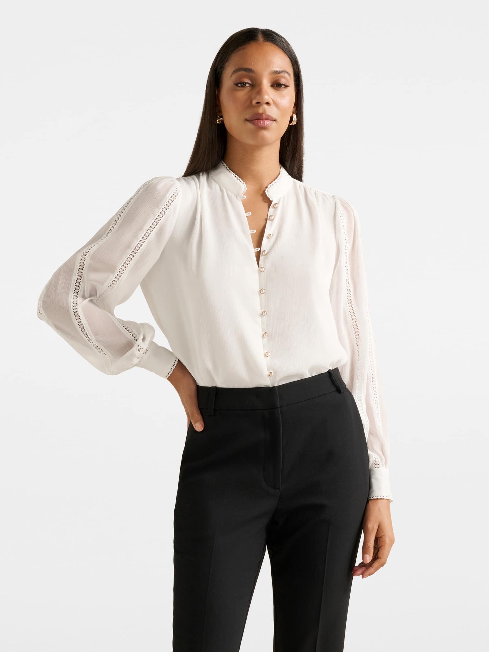 Morgan Trimmed Blouse