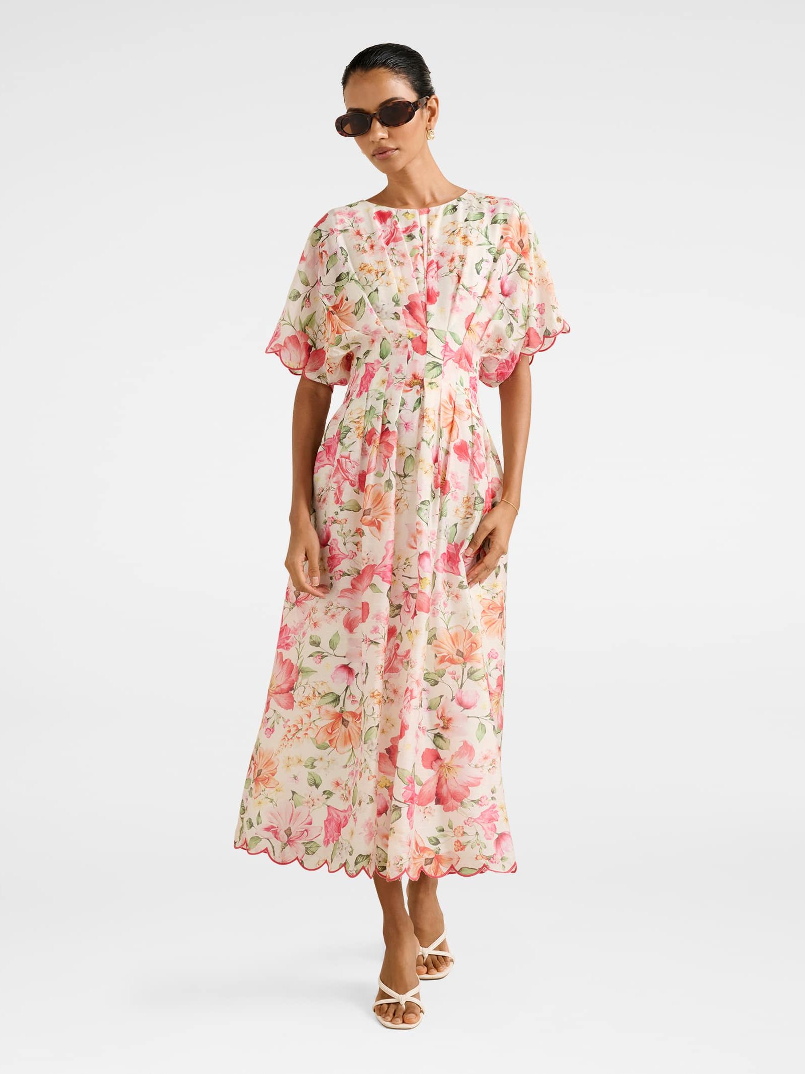 Eve Petite Scallop Trim Midi Dress